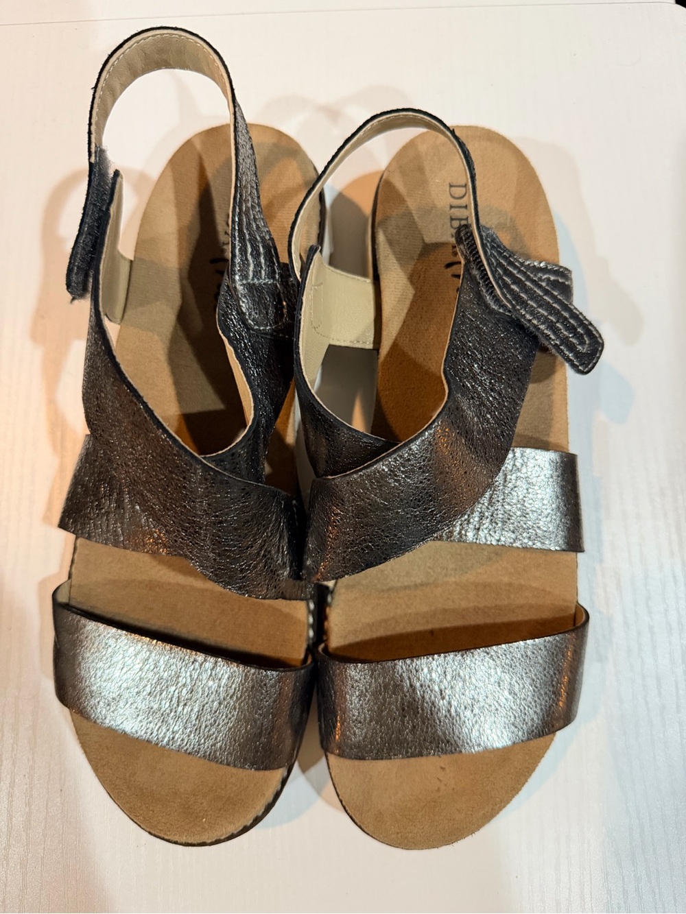Diba True Cold Bay Metallic Silver Slingback Sandals
